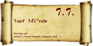 Topf Tünde névjegykártya